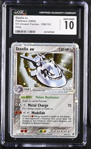 STEELIX EX CGC 10 HOLO EX UNSEEN FORCES #109 - POP 12 W/ SWIRL PSA $50K+