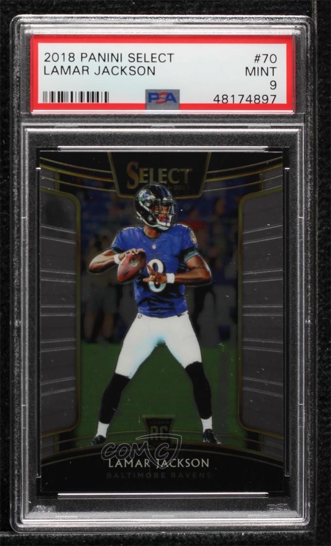 2018 Panini Select Concourse Lamar Jackson #70 PSA 9 MINT Rookie RC 08cy