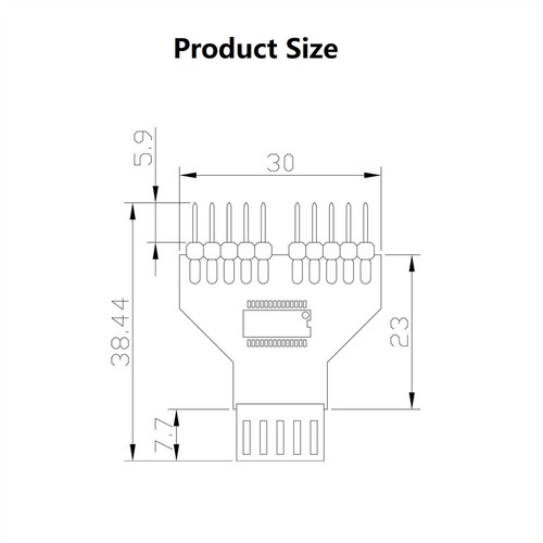 USB2.0 9Pin Header Splitter Mainboard 1 To 2 Extension Adapter USB HUB Connector - Afbeelding 7 van 11