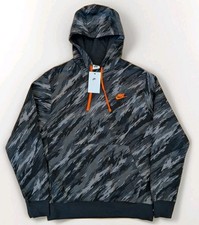 Nike Hoodie Mens Medium M Camo Gray Long Sleeve Sweatshirt Sportswear Pullover
