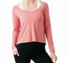 ZYIA Active Light Brick Pink Namaste Long Sleeve Tee Shirt Size XXL — photo 2