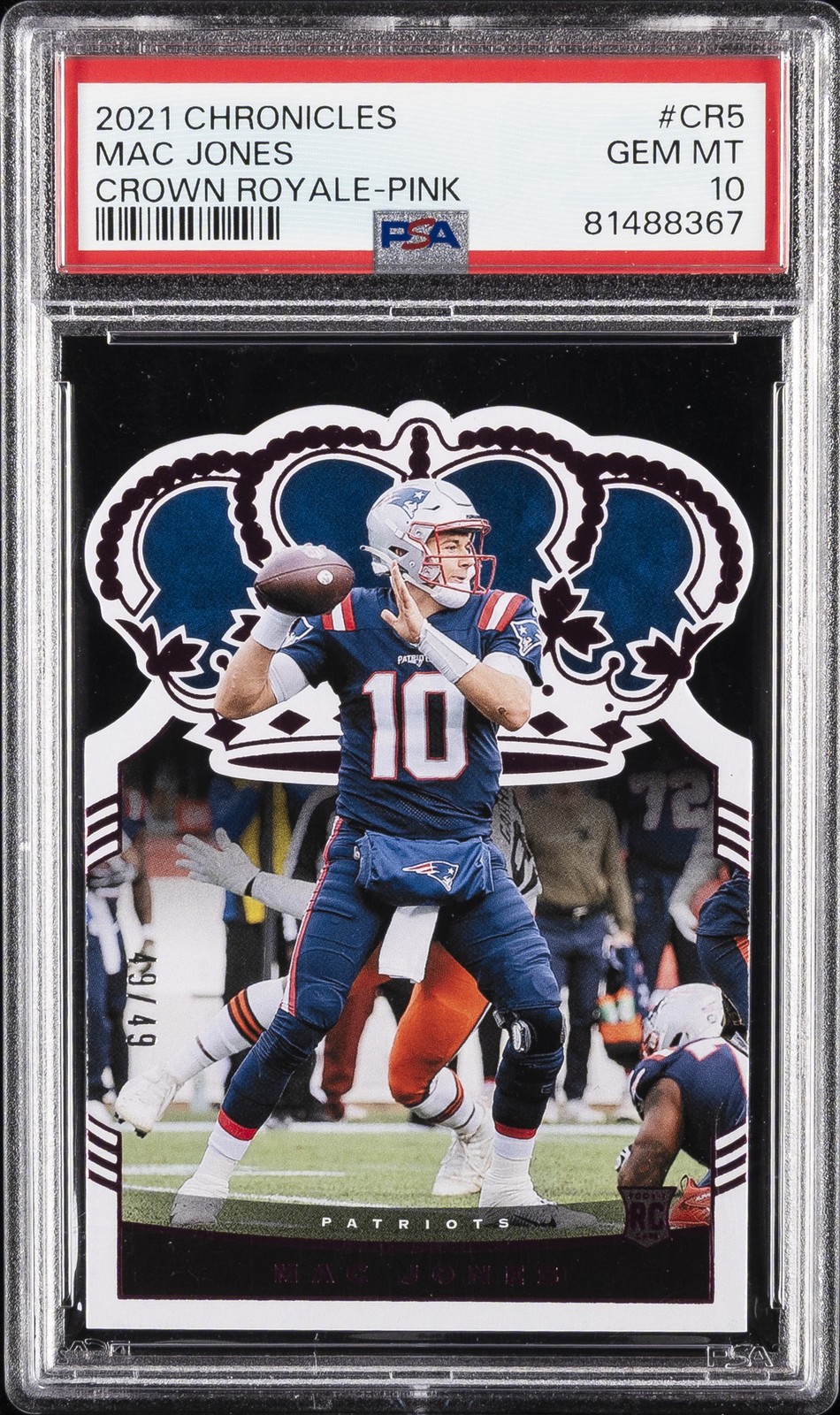Mac Jones Panini Chronicles Crown Royale #CR5 Pink