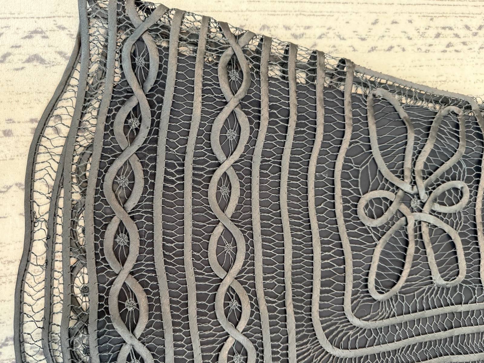 Vintage Silk Shell (Polyester Lining) Charcoal Gr… - image 21