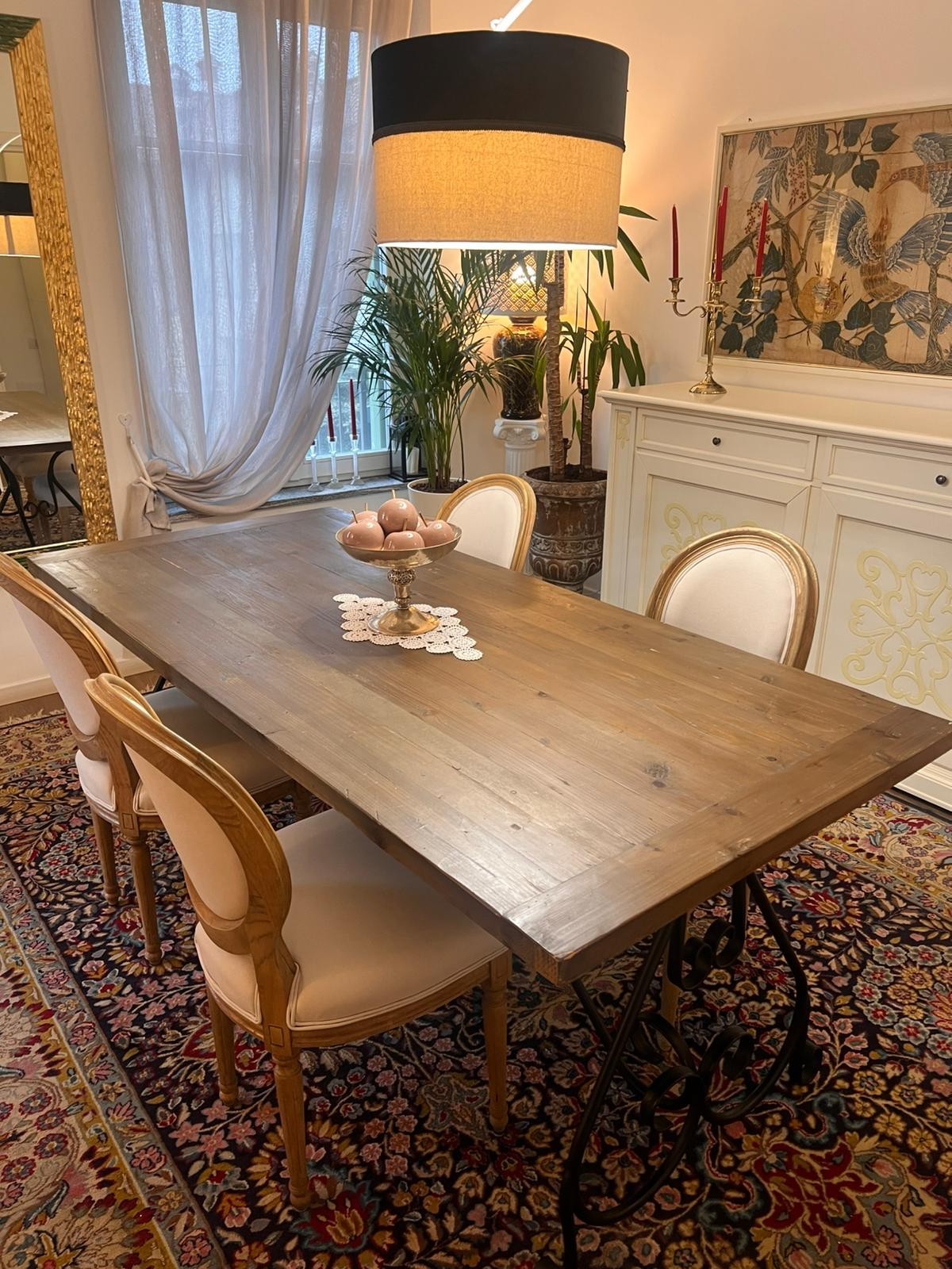 Tavolo da pranzo rettangolare marrone legno/metallo 200x90x75 cm interno