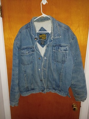 Vintage 90s Texas Tuff Mens M Denim Jean Trucker Sherpa Lined Western Rodeo 