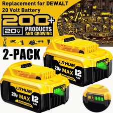 2Pack 12.0AH For DeWalt 20V 20 Volt Max XR Lithium Ion Battery DCB206-2 DCB205-2