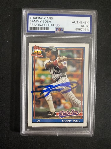 1991 Topps - Sammy Sosa #414 Autographed PSA/DNA Certified Authentic