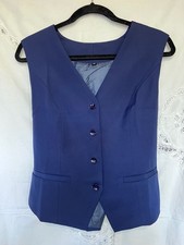 Unbranded Navy Blue V-Neck Tailored Suit Vest with Adjustable Back Cinch