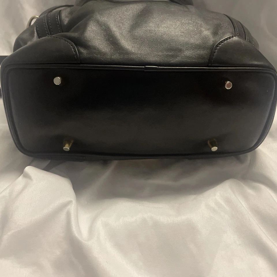 Auténtico bolso de mano Burberry Bridle Whipstitch de piel de cordero con doble asa negro Foto 4 de 4