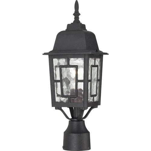 SATCO 1-Light Outdoor Textured Black Post Light - Picture 1 of 2