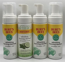 4PK Burt's Bees Refreshing Foaming Cleanser  4.8 FL OZ EA  Cucumber Mint READ