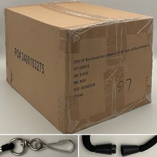 1000 Pieces Black 1/8" Round Rope Neck Lanyards with Safety Breakaways  J-Hooks
