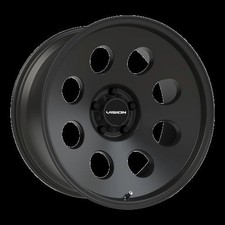 17x9 Vision 56 Midway Satin Black Wheels 5x135 -12mm Set Of 4 17x9 Vision 56 Midway Satin Black Wheels 5x135 -12mm Set Of 4