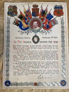 King Edward VII Message on Death of Queen Victoria / Montreal Star Feb4th 1901