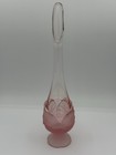 Vintage 1980’s 13” Viking Epic Petal Hand Blown Frosted Blush MCM Swung Vase.