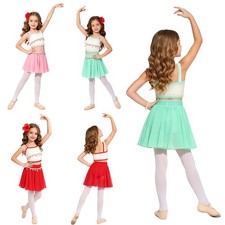 Kids Girls Set Ball Outfit Cosplay Costume Clothes Princess Straps Sequin Party