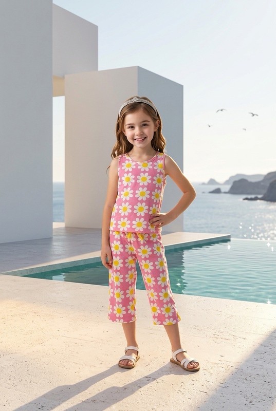 Mini Boden Pink Daisy Print Capri  - Kids 11Y Pants Only In This Listing