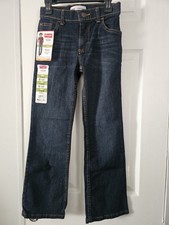Wrangler Boys Five Star Boot Jeans 10 Slim Flex Dark Wash Adjustable Waist