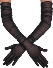 Women'S Long Sheer Gloves Tulle Mesh Gloves 1920S Wedding Opera Tea Party Dance