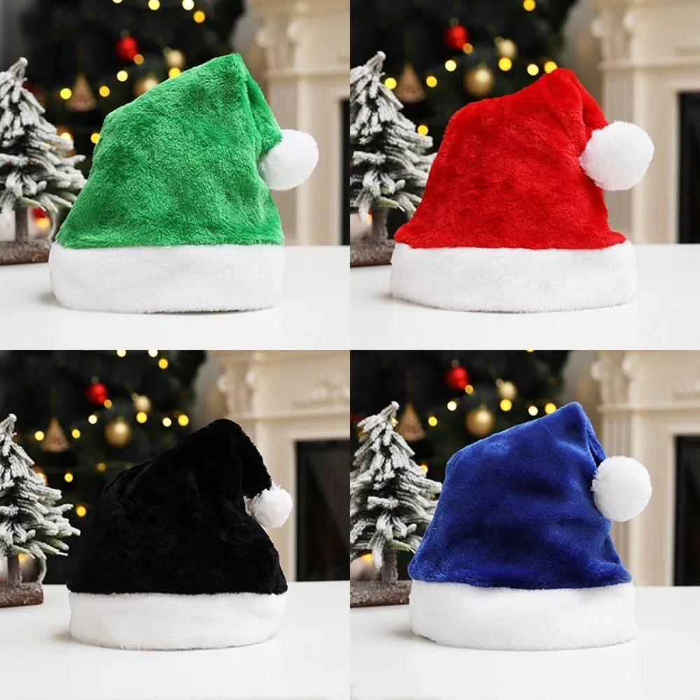 Christmas Santa Hat for Adults and Kids Red Velvet Holiday Hat