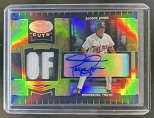 2004 Leaf Certified Cuts Jacque Jones Marble Gold Position Jersey Auto #/50