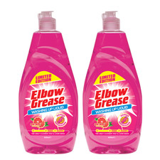 2X Elbow Grease Washing Up Liquid, Pink Blush Fresh 600ml Power Degreaser 5.41 per litre