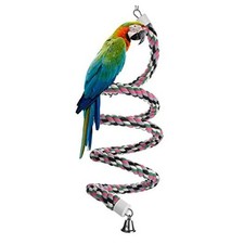 Bird Spiral Rope Perch, Cotton Parrot Swing Climbing Large - 94.4 inch