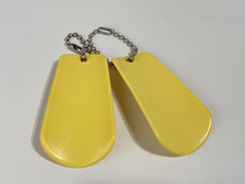 Set Of 2 Vintage Tupperware Yellow Shoe Horn Key Chain