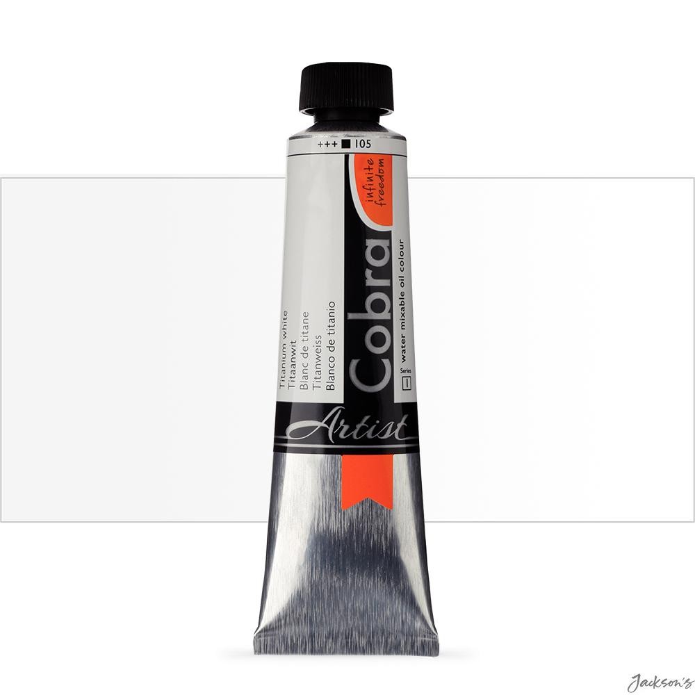 Royal Talens Cobra Water Mixable Oil Paint Titanium White 40ml Safflower Oil