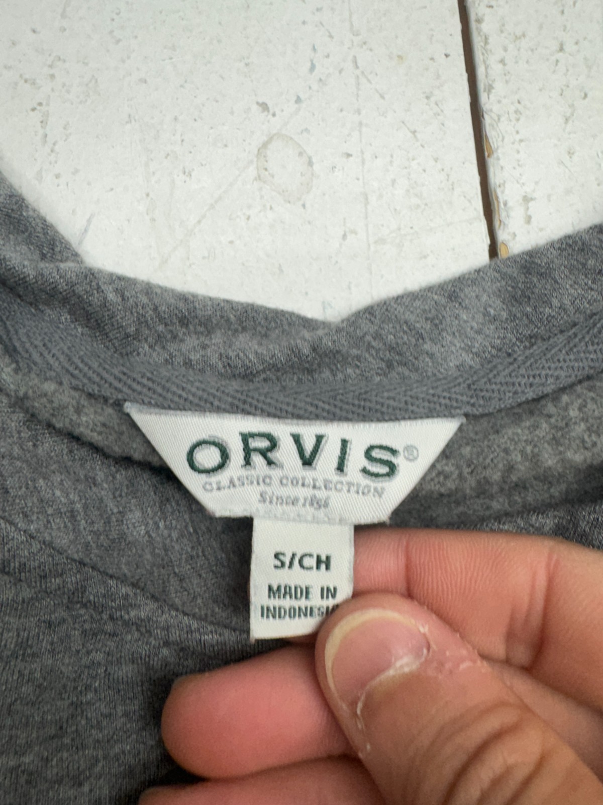 Orvis Solid Gray Basic Casual Long sleeve T Shirt… - image 3