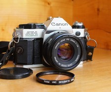 Canon AE-1 Program 35mm Film Camera w/ 50mm F1.8 Lens Working Well 1