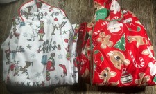 Lot of 2 Child Christmas Pajama Sets Grinch And Rudolph Size 6/7 Top  Bottom