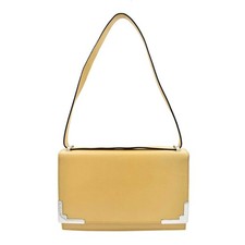 ESCADA 575 Camel Leather Structured Flap Handbag Purse Shoulder Bag