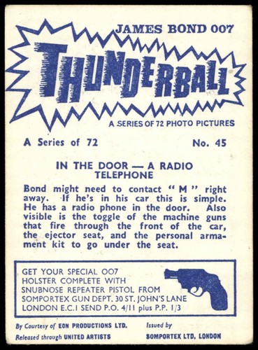 Somportex - 'James Bond 007 Thunderball' (1966) - #45 - In the Door - A Radio... - Bild 2 von 2