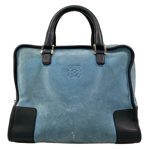 LOEWE Handbag Amazona Blue x Black Leather