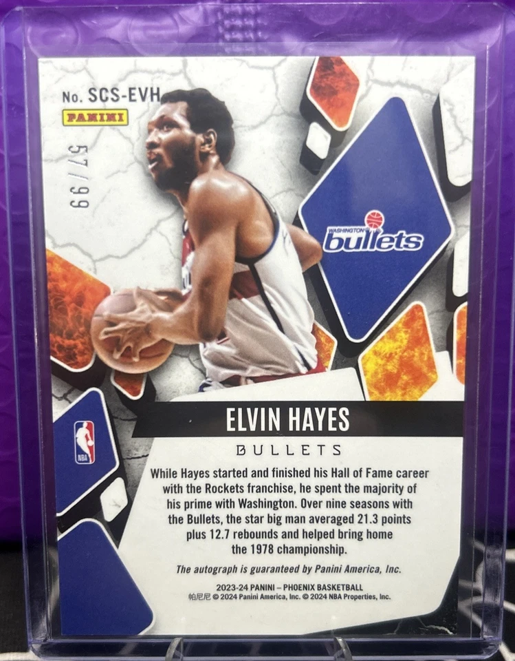 2023-24 Panini Phoenix ELVIN HAYES - Scorched Auto /99 - Image 2 of 2