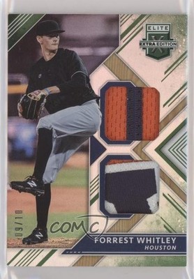 2018 Panini Elite Extra Edition Dual Materials Emerald 9/10 Forrest Whitley hg6