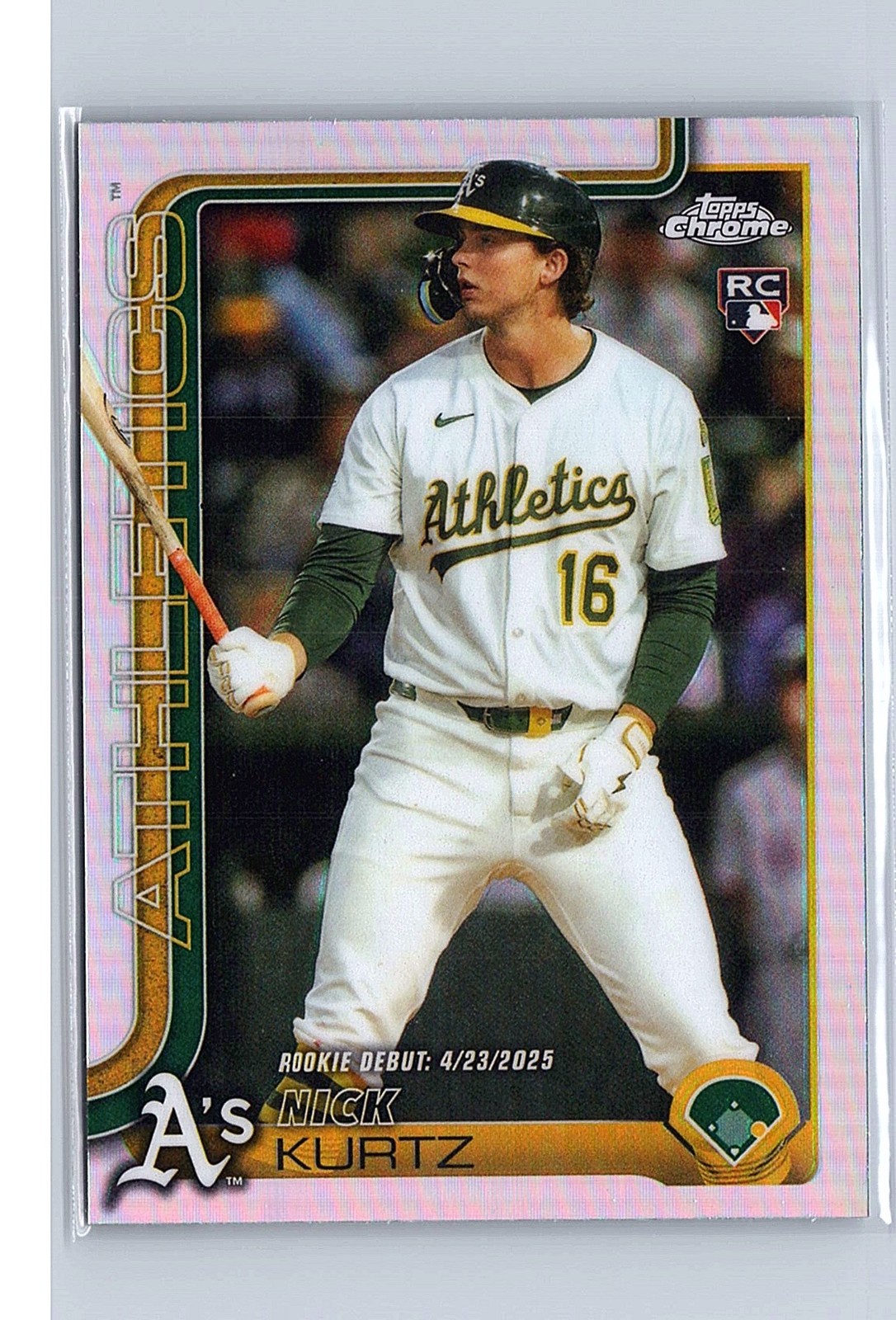 Nick Kurtz 2025 Topps Chrome Update #USC180 Refractors Athletics