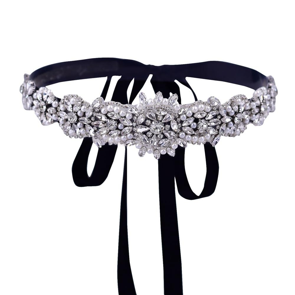 Rhinestone Bridal Belt Pearl Crystal Wedding Dress Sash Belt  display picture 2