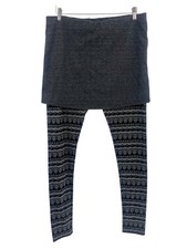 KAVU Women's Gray Snowflake Skirted Leggings XL