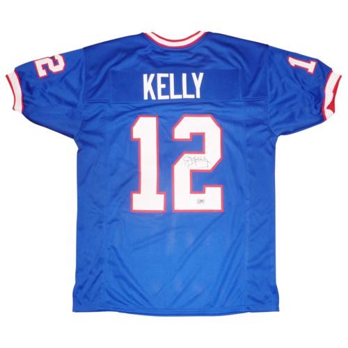 Jim Kelly Autographed Signed Buffalo Bills (Blue #12) Custom Jersey - Kelly Holo 