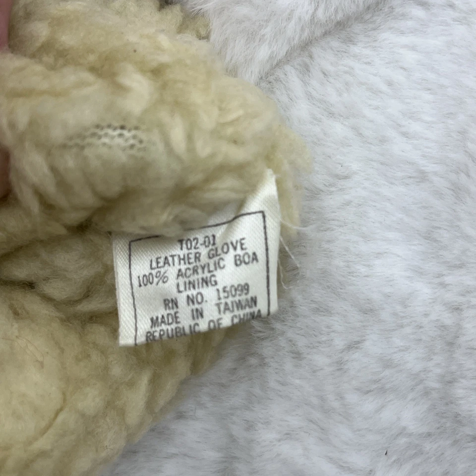 Guantes de gamuza marrón vintage Sears para mujer forro acrílico medio Foto 4 de 4