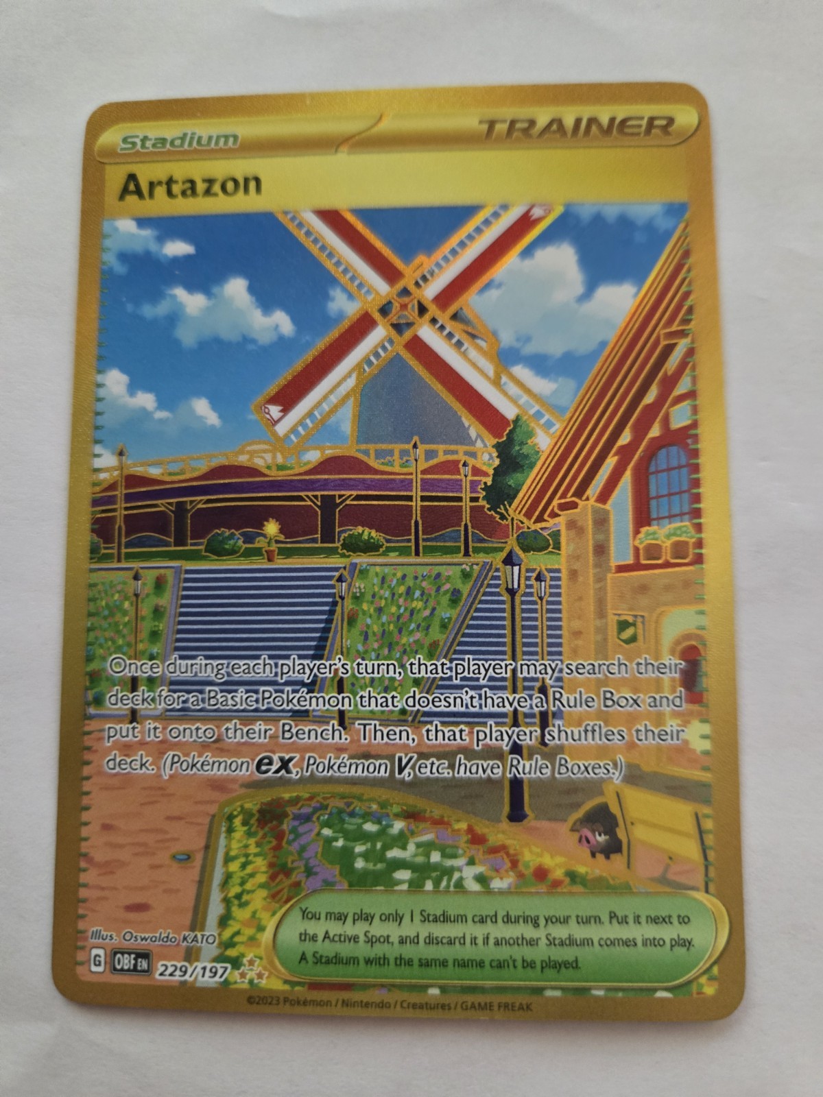 Artazon 229/197 Gold Hyper Rare SV03: Obsidian Flames Pokémon TCG LP