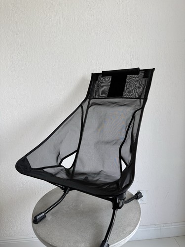 Helinox Home Deco Beach Chair All Mesh Black Cup Holder Carry Tote Rare