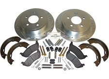 REAR BRAKE KIT DRILLED & SLOTTED ROTORS, PAD SET & SHOES FOR JEEP CHEROKEE KJ