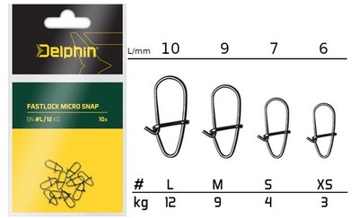 Karabiner Micro Snap Fastlock Einhänger Ultra Light Trout Spoon Forelle Delphin