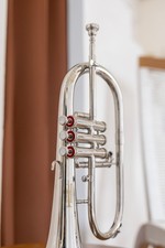 FlugelHorn silver Bb-Flat 4 Valve With Hard-Case Mouthpiece NICE SOUND FLUGEL HO
