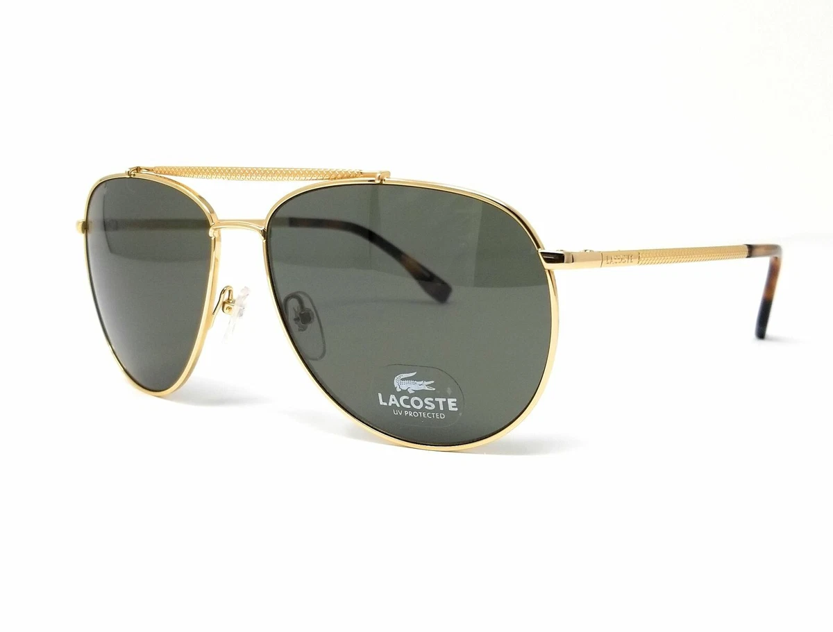 LACOSTE L177S 714 Sunglasses Gold Frame Grey Lenses 57mm
