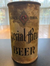 (Grace Bros.) Special Brew Beer, OI IRTP FT TO, Good Empty Outdoor Can, Pinholes