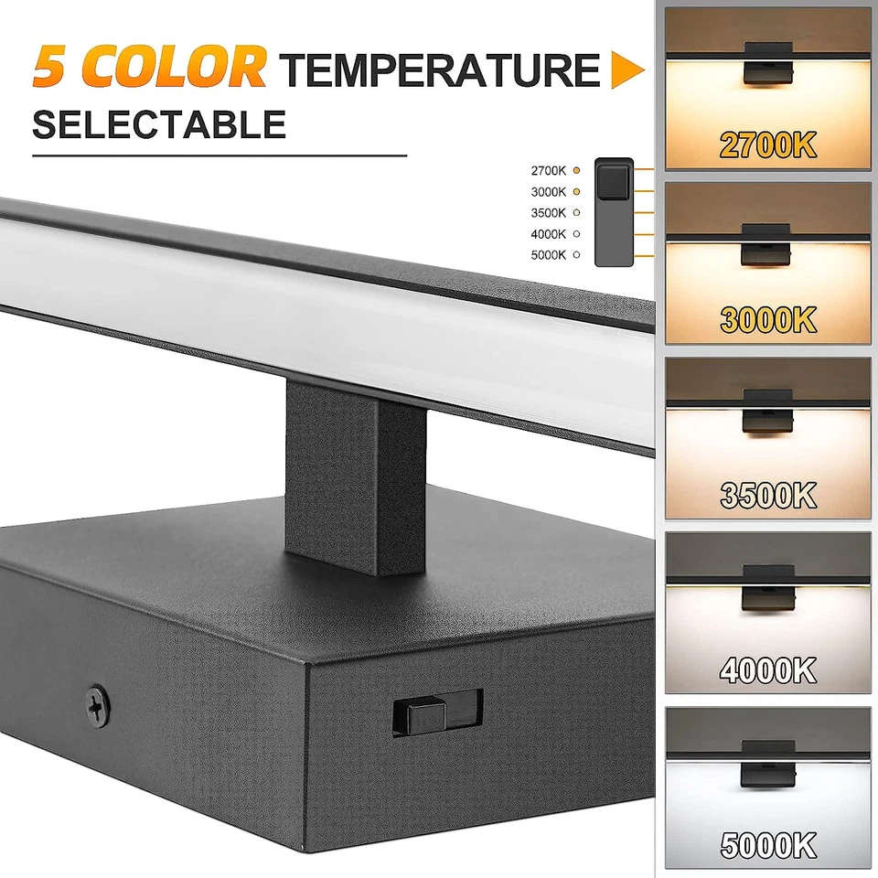 23.6" Dimmable LED Bathroom Lighting Fixtures Over Mirror, Modern Vanity Lights Foto 2 de 4